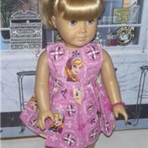Disney Frozen Doll Clothes: Elsa, Anna, Olaf, Fits 18" American Girl Doll pink dress