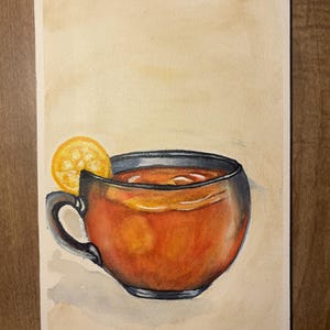 "Aquarell Teetasse ""Symbol of a Cozy Morning"""
