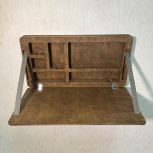 Wall Desk Compact Laptop Table Home Office Solution Gift for Remote Worker Space Saving Murphy Table Folding Plywood Furniture Wall Desk