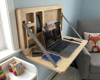 Wall Mounted Murphy Desk, Wall Hanging Wooden Table