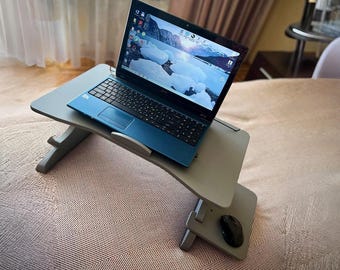 Handmade Plywood Laptop Bed Desk: Adjustable Tilt, Portable Lap Desk