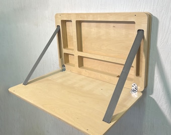Minimalist Plywood Murphy Desk: Wall Mounted Folding Table, Home Office Decor