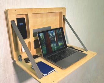 Wall Mounted Folding Table, Plywood Murphy Desk