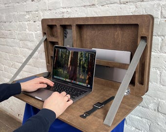 Folding Wall Desk: Plywood Murphy Desk with Hidden Storage