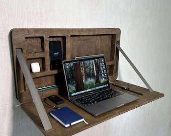 Plywood Wall Mounted Desk: Folding Space Saver, Minimalist Design