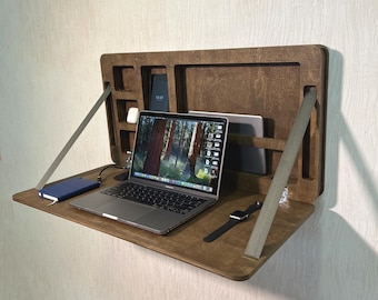 Handgefertigter Wand Klapp Schreibtisch: Sperrholz Murphy Tisch, Space Saver