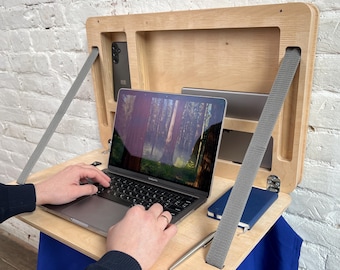 Opklapbaar wandbureau: ruimtebesparend multiplex, minimalistische zwevende tafel