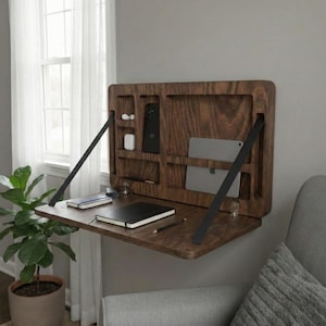 Foldable Wall Desk: Plywood Murphy Table with Hidden Storage image 4