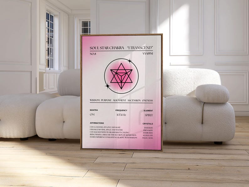 Image showcasing Minimalist Soul Star Chakra Art Print | Spiritual Energy Healing (digital Download) - Etsy