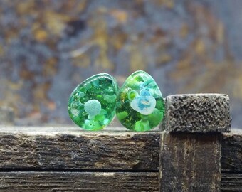 8mm x 12mm Color Swirl Ear Gauges Petri Dish Resin Plug Plug and Tunnel Teardrop Shaped Gauges Alcohol Ink Plug \u00a0