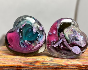 8mm x 12mm Color Swirl Ear Gauges Petri Dish Resin Plug Plug and Tunnel Teardrop Shaped Gauges Alcohol Ink Plug \u00a0