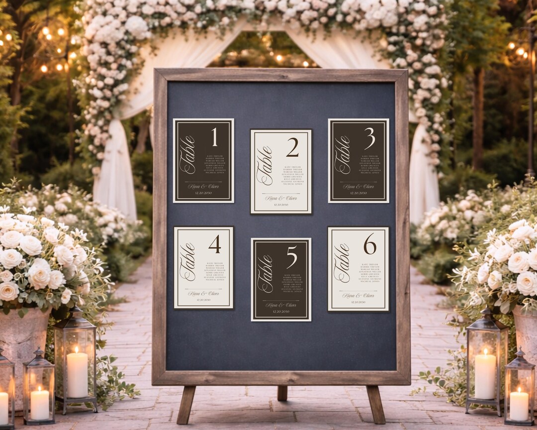 Wedding Table Number Sign Decor Table Number Card Canva Editable ...