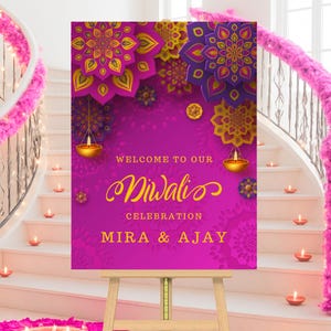 Aangepast Diwali-welkomstbord met naam Diwali-feestdecor Cadeau-idee voor vrienden Diwali-bijeenkomst Feestelijk seizoen Decor Welkomstborden