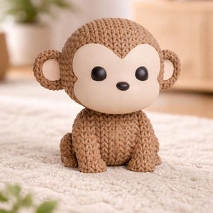 3D Printed Knit Monkey Figurine | Milo the Monkey – The Joy Bringer