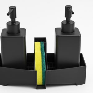 3D Printed Kitchen Sink Caddy Organizer – Holds Soap, Sponge & Brush with Elevated Drainage Design | KS Joyful Prints