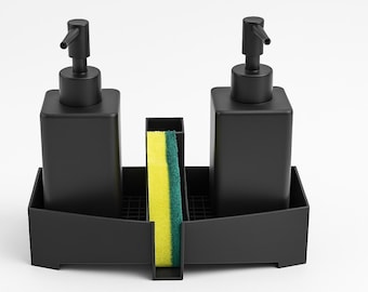 3D Printed Kitchen Sink Caddy – Soap, Sponge & Brush Organizer