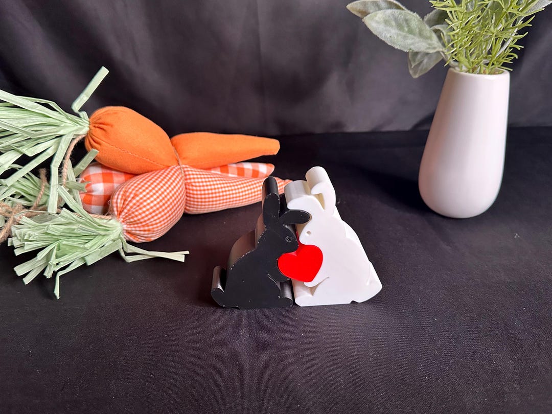 Bunny Love Puzzle – 3D Printed Interlocking Rabbits With Heart | Cute ...