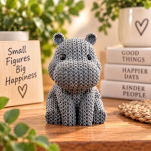 Cute Hippo Gift Wildlife Enthusiast Safari Fan Hippo Toy Hippopotamus Figurine Hippo Decor Office Desk Buddy Animal Workspace Accessory Home