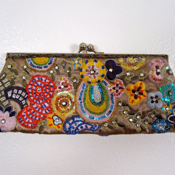 Multi-color Beaded Clutch Purse