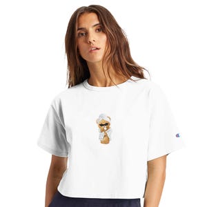 Women&#39;s Cropped Heritage Crewneck T-Shirt | Champion T453W White
