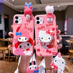 Kawaii PinkHello Kitty Phone Case – Soft TPU Shockproof Cover for iPhone 11–16 Pro Max