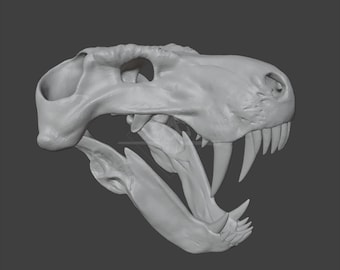 Rubidgea atrox Skull - LOW POLY STL voor 3D-printen