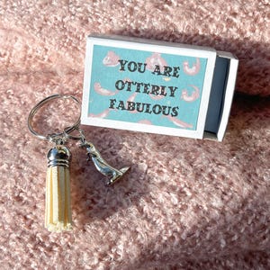 You Are Otterly Fabulous - Matchbox Gift - Silver Otter Keyring