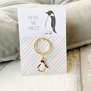 You Are The Coolest - Enamel Penguin Charm Keyring
