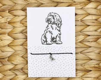 Cockapoo Dog Adjustable Wish or Silver Chain Bracelet