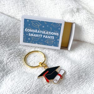 Congratulations Smarty Pants - Matchbox Gift - Gold Graduation Charm Keyring