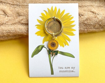 You Are My Sunshine - Sunflower Charm Keyring