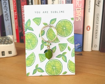 You Are Sublime - Enamel Lime Fruit Charm Keyring