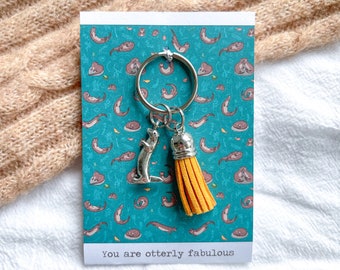 You Are Otterly Fabulous - Silver Otter Keyring