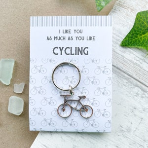 I Like You As Much As You Like Cycling - Bike Keyring (bicycle, cyclist gift)