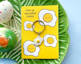 Have An Eggcellent Easter - Fried Egg Charm Keyring