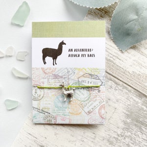 An Adventure? Alpaca My Bags - Alpaca Friendship Charm Wish Bracelet (llama, small gifts)