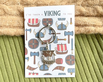 I've Taken A Viking To You - Viking Ship Silver Keyring