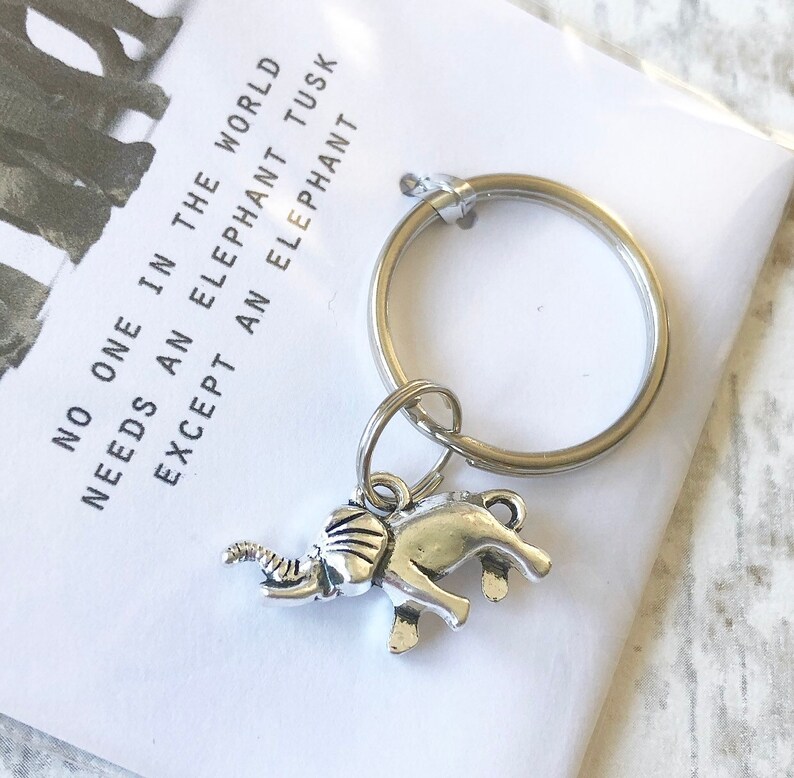 Silver Elephant Keyring save the Elephants Stop Ivory Trade Etsy UK