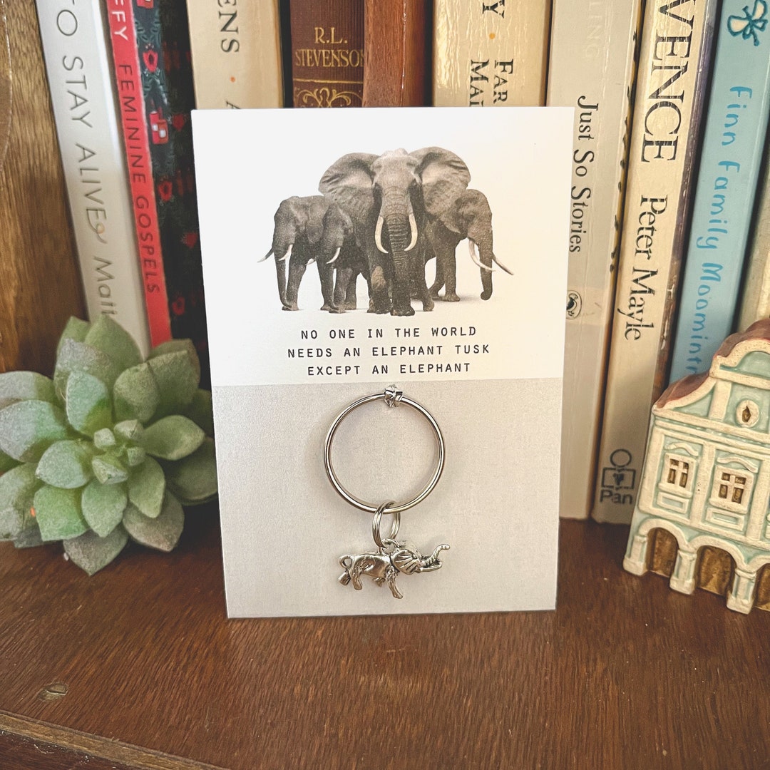 Silver Elephant Keyring save the Elephants Stop Ivory Trade Etsy UK