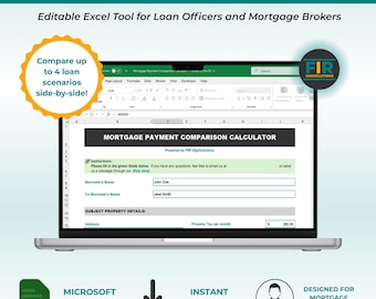 Mortgage Comparison Calculator Excel | Loan Scenario Tool (Instant Download)