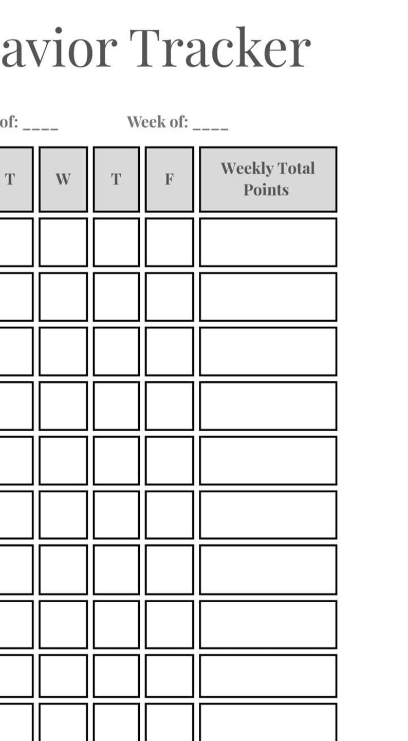 Student Behavior Tracker Printable A4 | Weekly Classroom Reward Chart ...