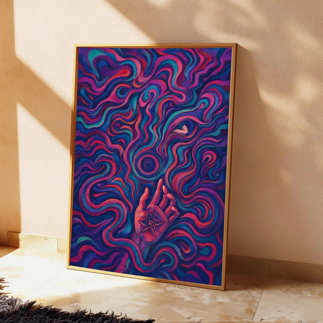 Mystic River • Psychedelic Hand Art • Abstract Surreal Poster • Trippy ...