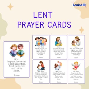 Lent Prayer Cards for Kids, 40 Days Catholic Devotional Activity (PDF Printable)