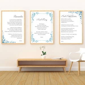 Marian Prayer Printable Art: Catholic Home Decor Set (PDF Download)