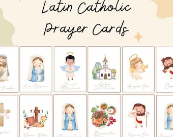 Tarjetas de oración católicas tradicionales en latín para niños (imprimibles)