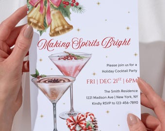 Editable Holiday Cocktail Party Invitation (Digital Download)