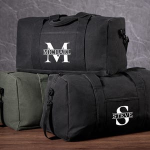Groomsmen Gifts, Personalized Mens Duffel Bag, Canvas Duffle Bag, Overnight Bags, Groomsmen Duffle Bag, Weekend Bag, Travel Bag Gift for Men