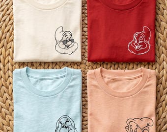 Kundenspezifisches Schneewittchen-Shirt, sieben Zwerge Hemd, fügen Sie Ihren eigenen Namen Disneyworld Hemden, Disney-Familie passenden Hemd hinzu