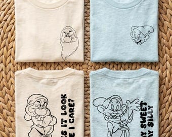 Sieben Zwerge Shirt, Schneewittchen Shirt, Sieben Zwerge Shirt, Füge Deinen eigenen Namen hinzu