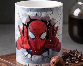 Spiderman Becher Wrap, Superheld Spiderman Cup 11 Unzen 15 Unzen, Comic Style Geschenk für Jungen, Marvel Fan Becher Wrap Sublimationsdesign, Nerd Geschenkidee